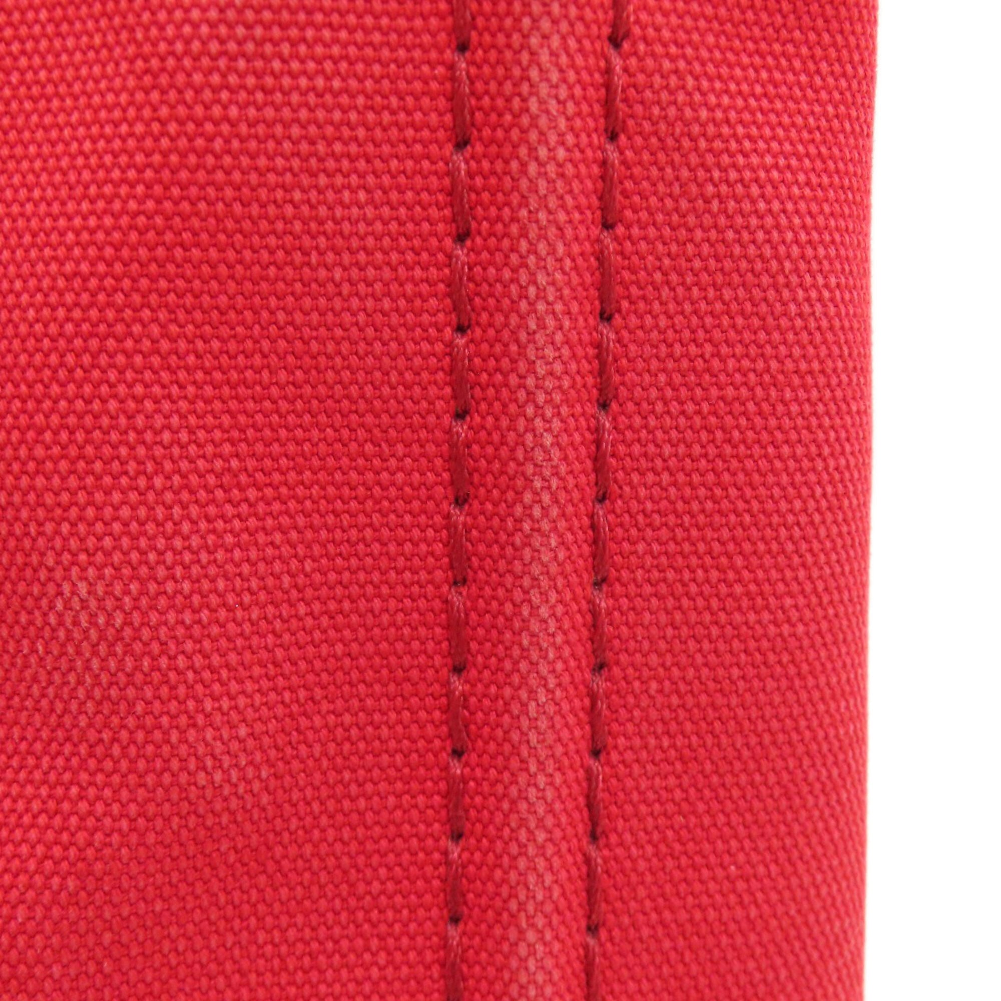 Prada Red Color Canvas Handbag