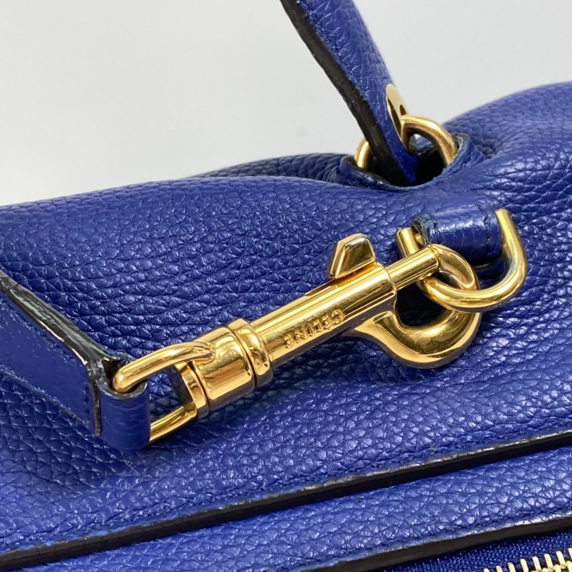 Celine Blue Leather Shoulder Bag