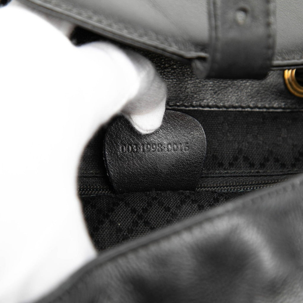 Gucci Black Leather Backpack (Pre-Owned)