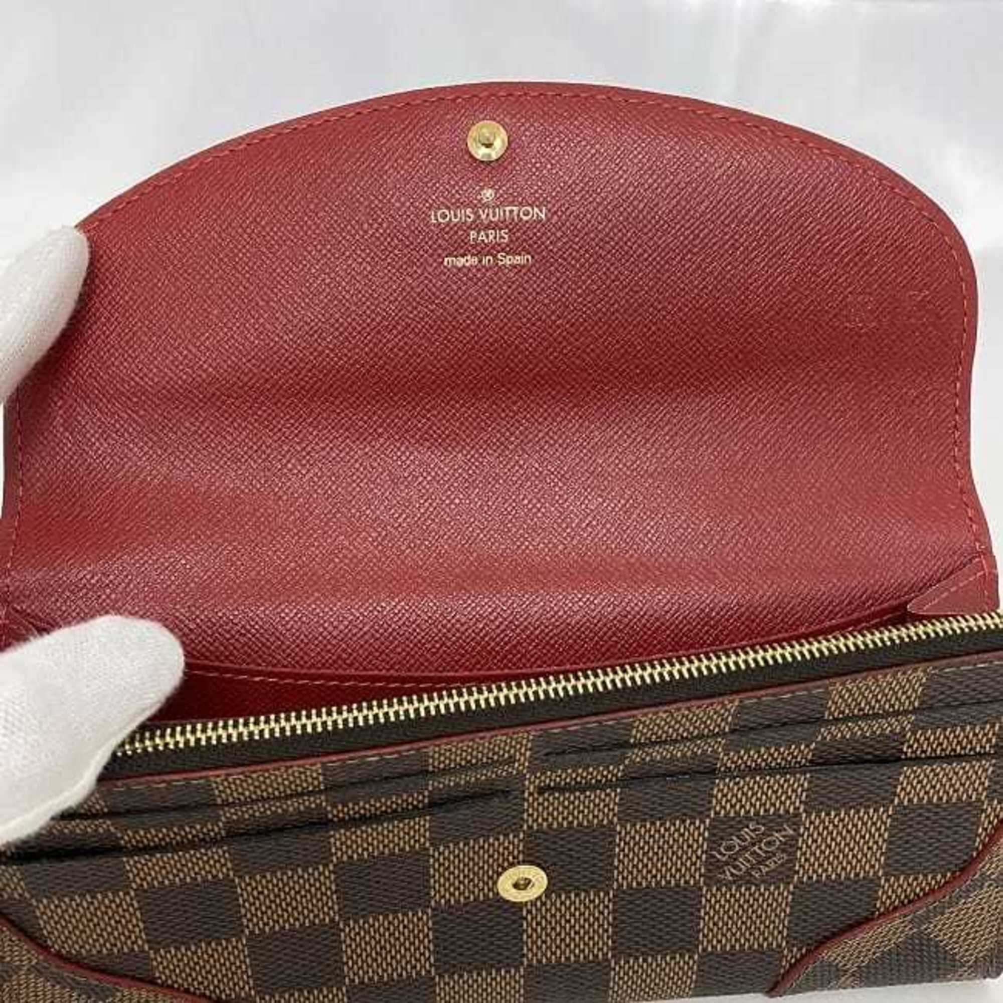 Louis Vuitton Brown Cerise Damier Canvas Red Color Damier Canvas Long Wallet