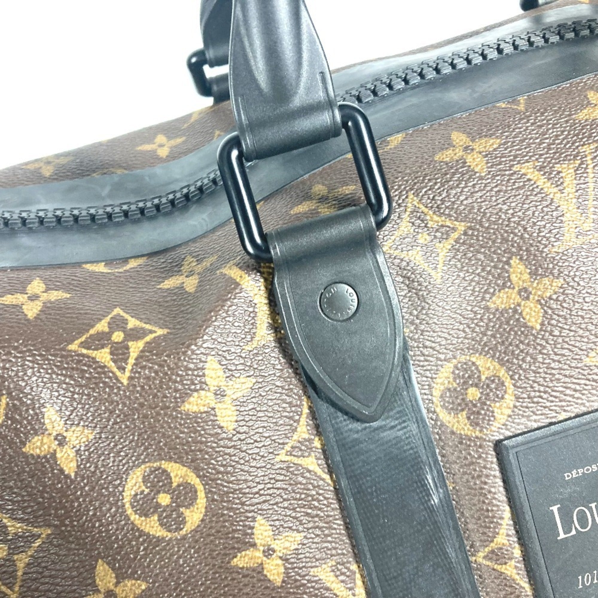 Louis Vuitton Black Brown Monogram Canvas Boston Bag
