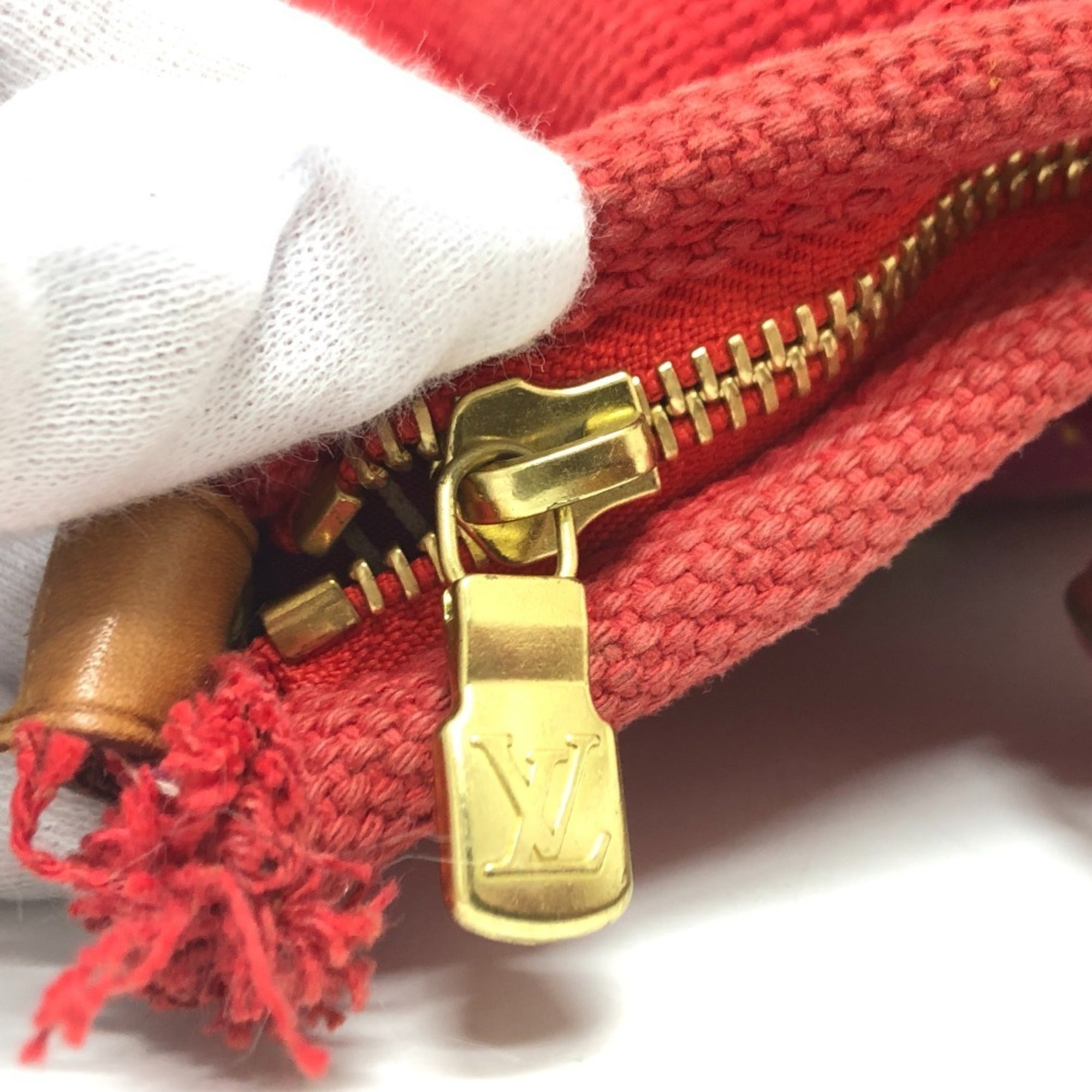 Louis Vuitton Red Color Canvas Tote Bag
