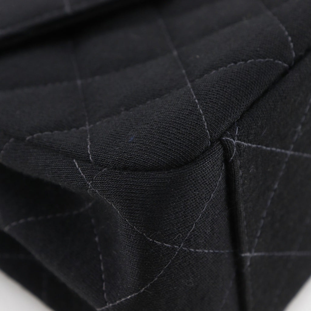 Chanel Black Cotton Shoulder Bag