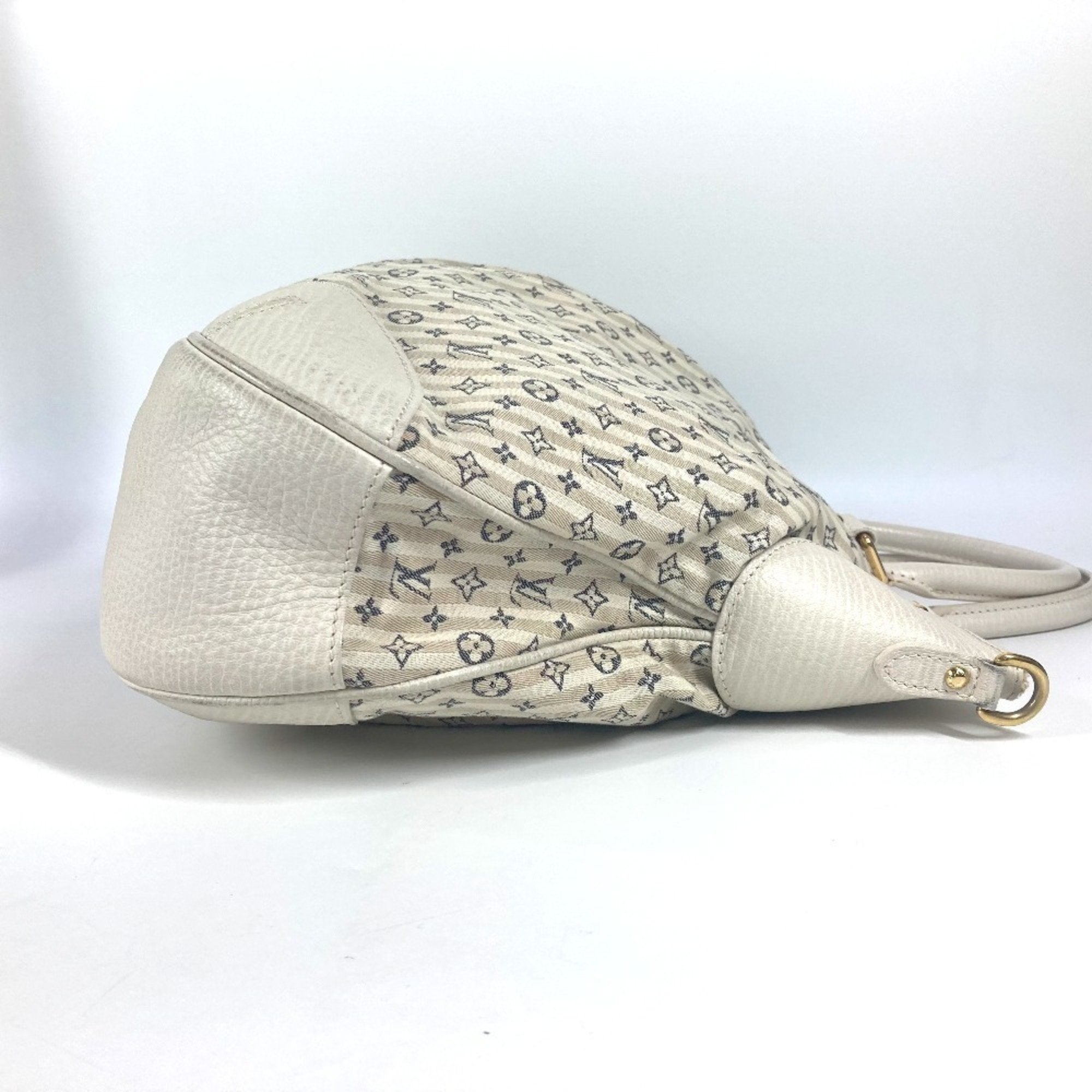 Louis Vuitton Blue White Monogram Mini Handbag Shoulder Bag Tote Bag