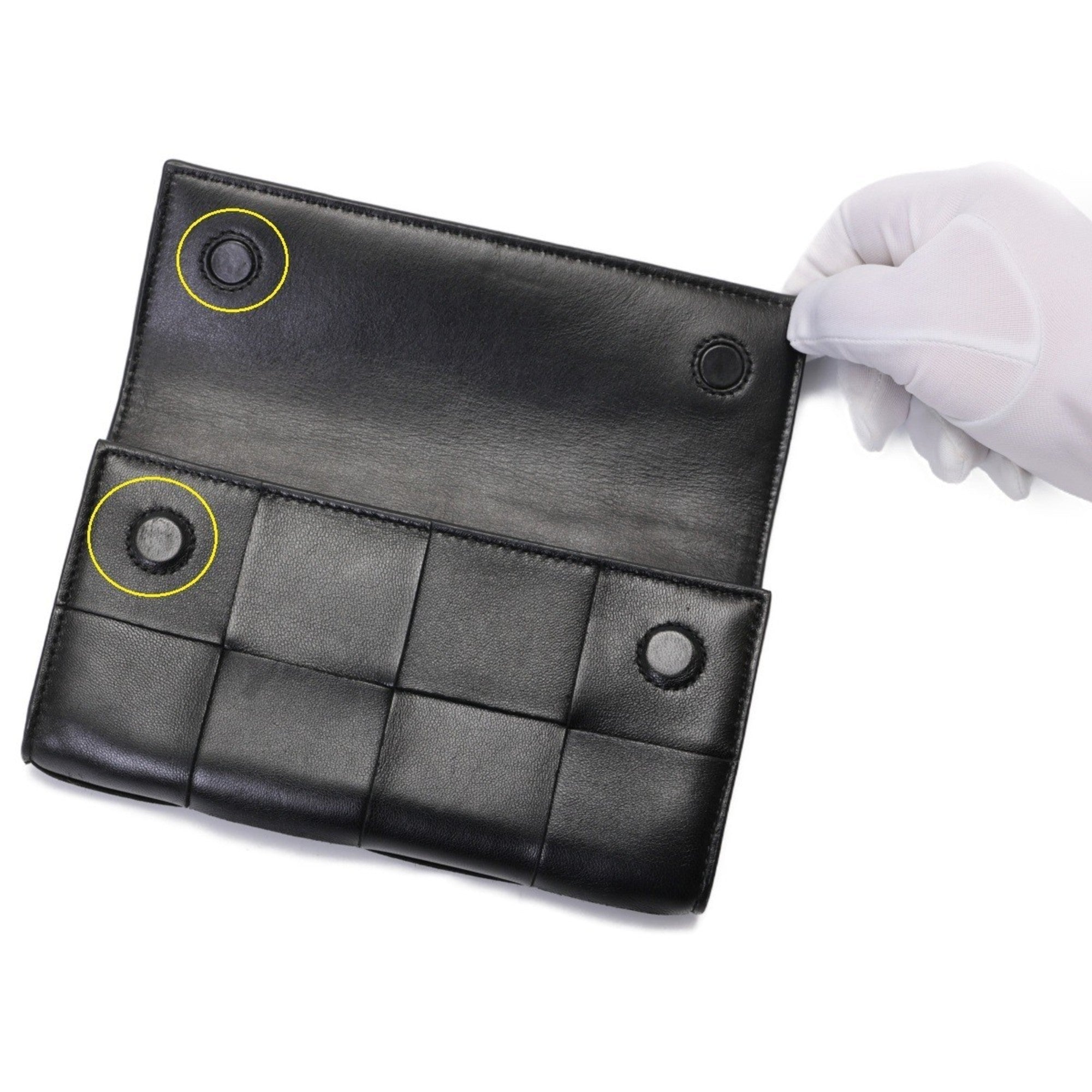 Bottega Veneta Black Leather Long Wallet (Bi-Fold)