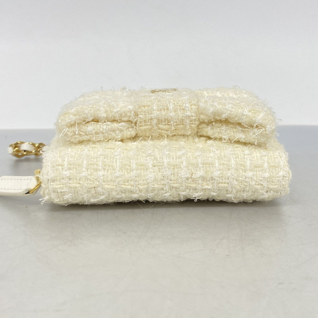 Chanel Ivory Tweed Chain/Shoulder Wallet