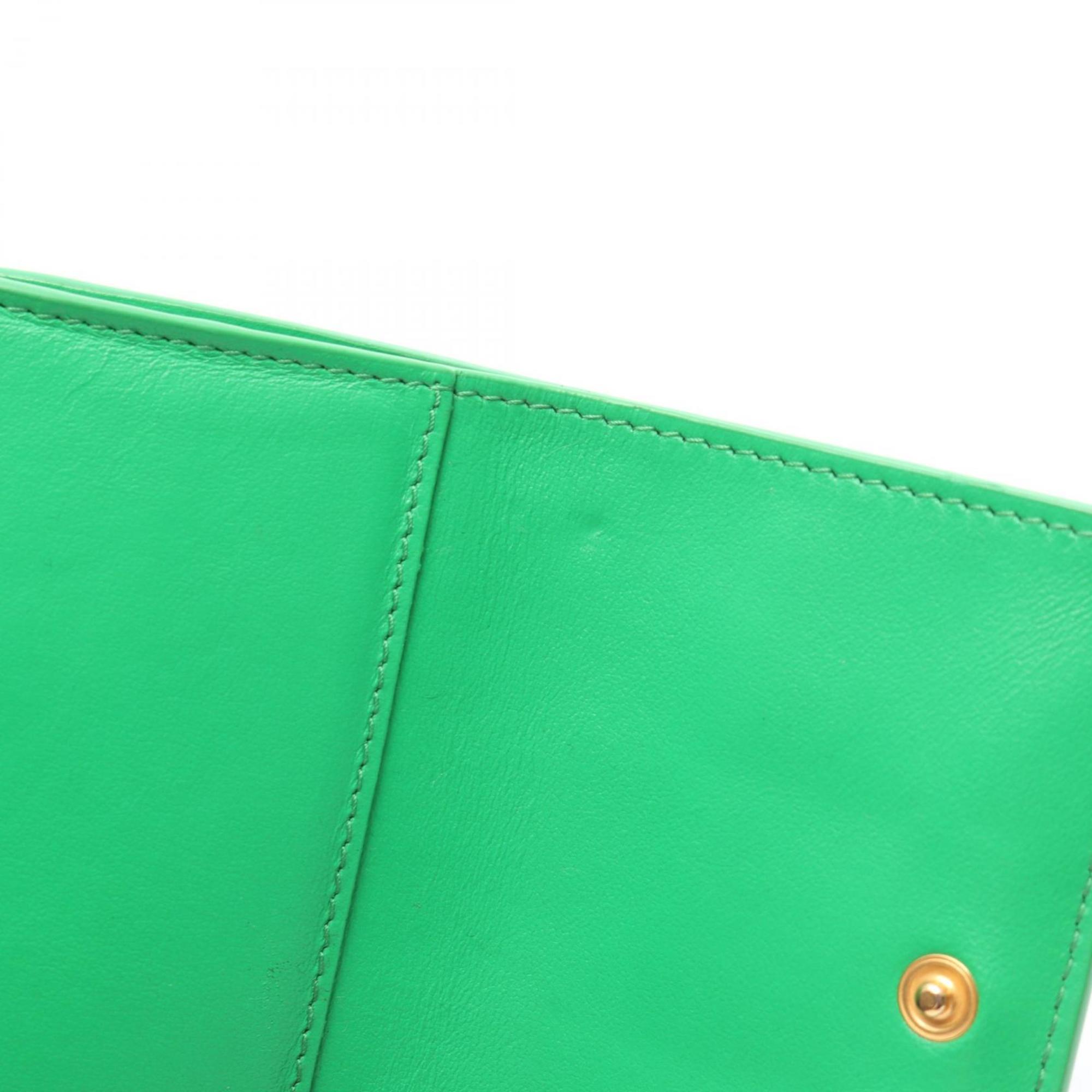 Bottega Veneta Green Leather Wallet (Tri-Fold)