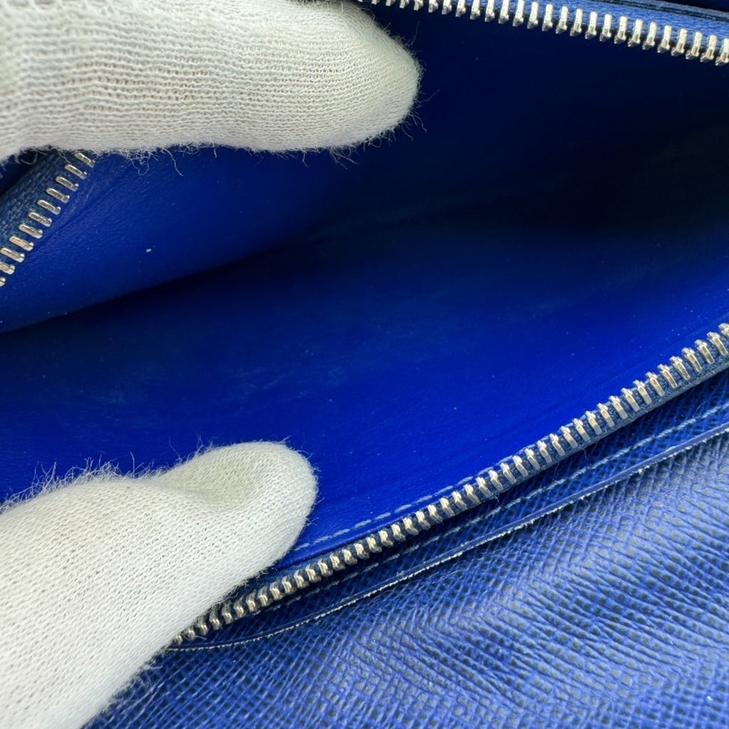 Louis Vuitton Blue Taigarama Leather Long Wallet