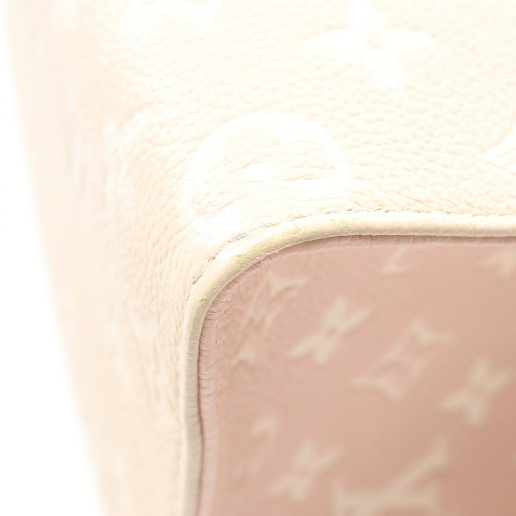 Louis Vuitton Beige Pink Rose Yellow Leather Handbag