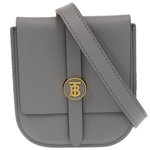 Burberry Gray Leather Fanny Pack Pouch