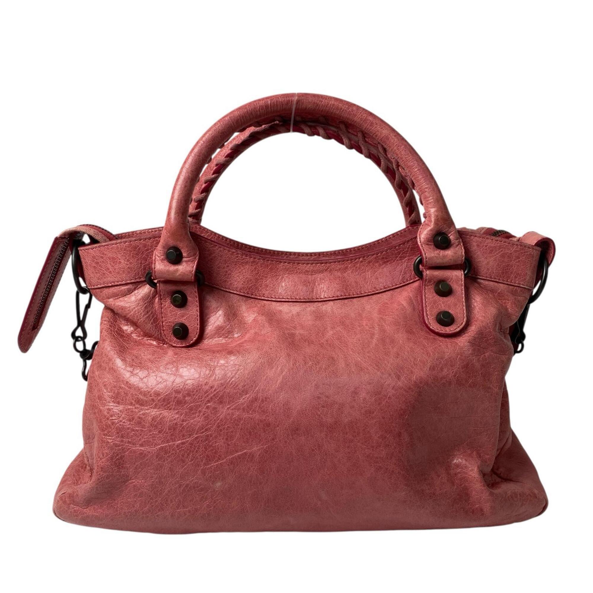Balenciaga Pink Leather Handbag Shoulder
