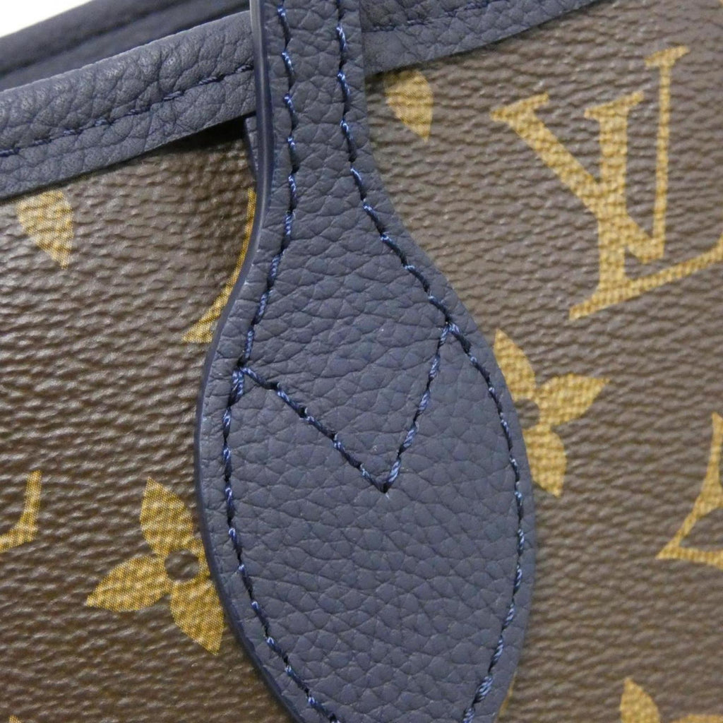 Louis Vuitton Marine Marron Leather Coated Canvas Handbag Pouch