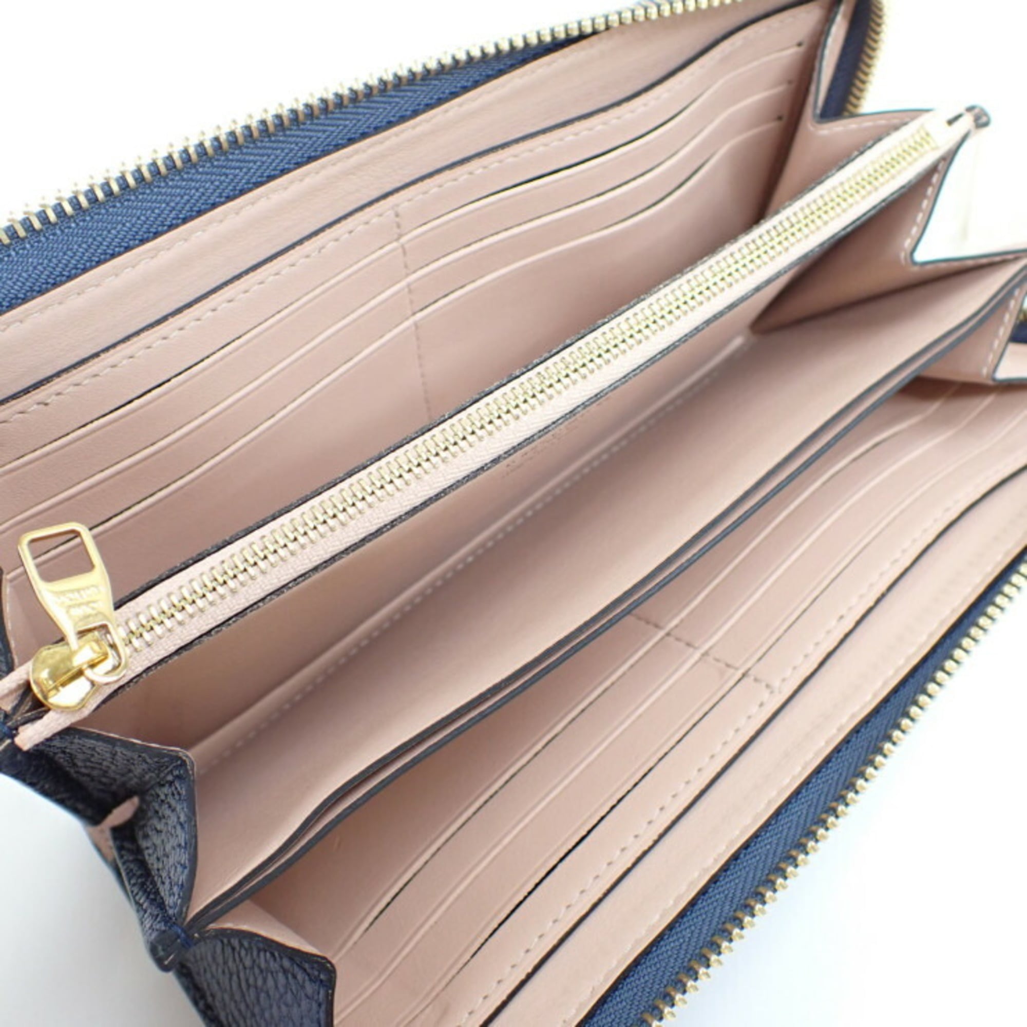 Louis Vuitton Navy Blue Leather Long Wallet