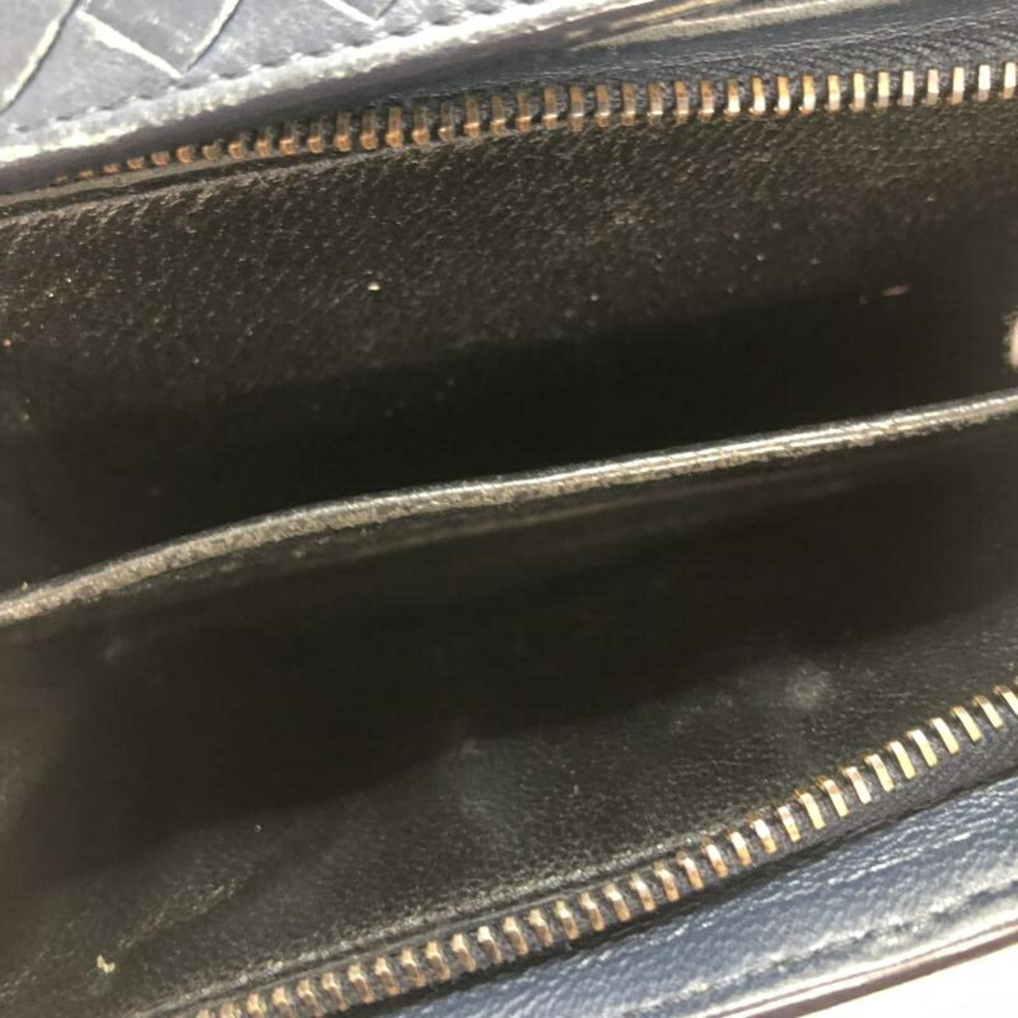 Bottega Veneta Intrecciato Navy Leather Long Wallet (Bi-Fold)