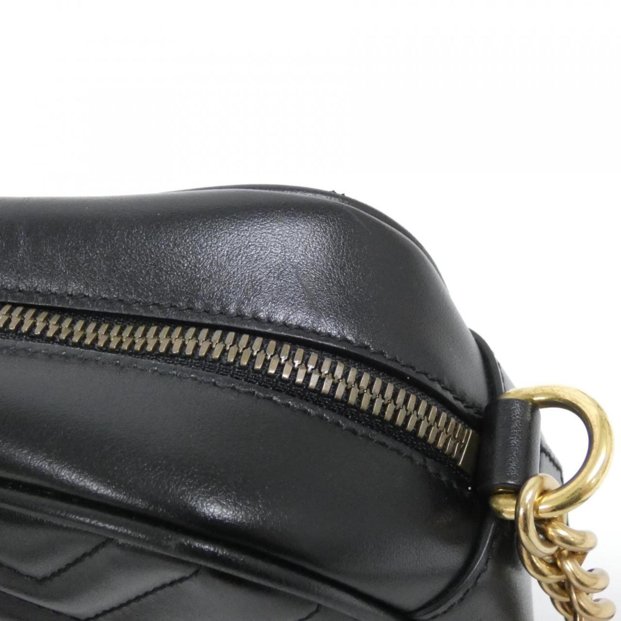 Gucci Gg Marmont Black Quilting Leather Shoulder Bag (Pre-Owned)