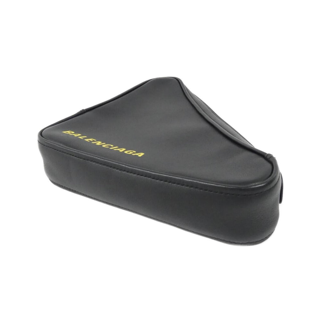 Balenciaga Black Yellow Leather Handbag Pochette