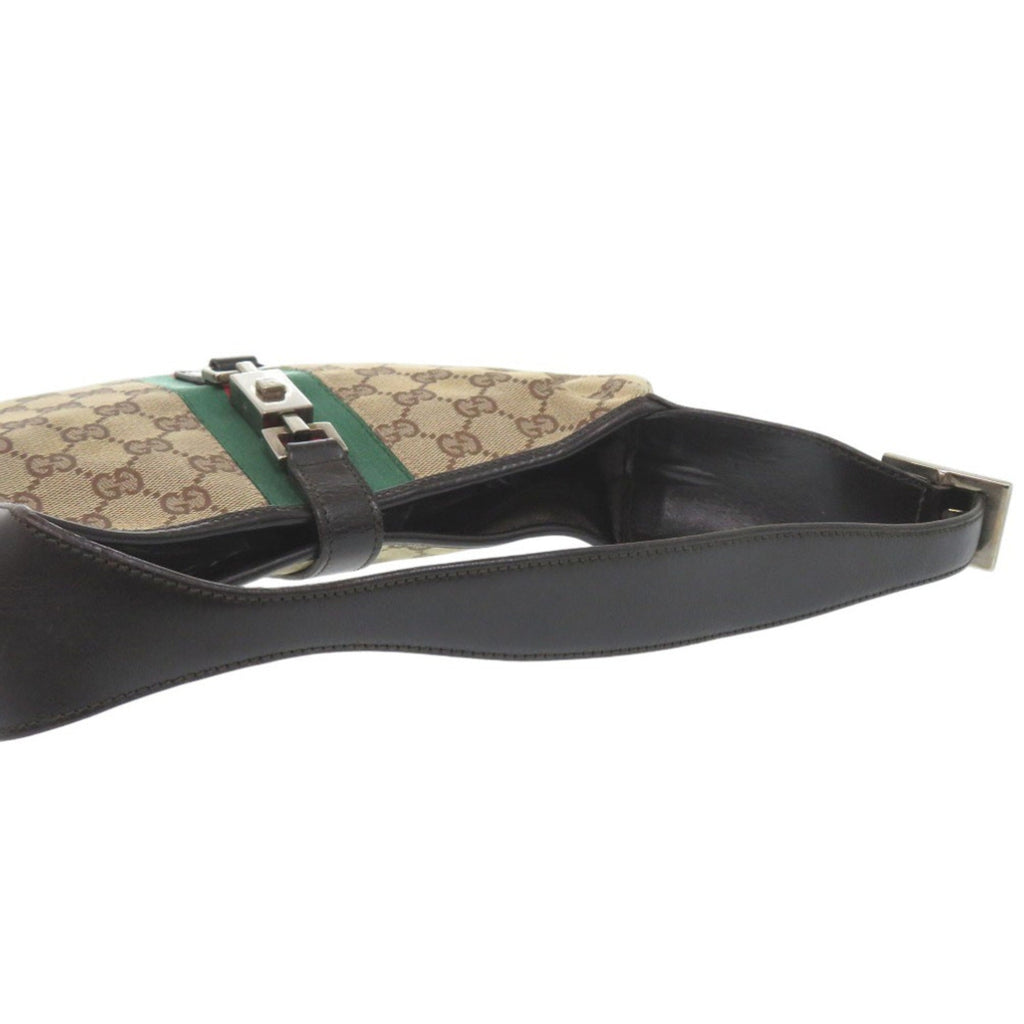 Gucci Beige Gg Canvas Leather Handbag Shoulder Bag (Pre-Owned)