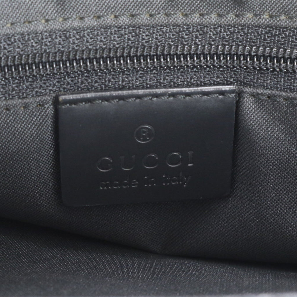 Gucci Black Leather Nylon Handbag Shoulder Bag Tote Bag (Pre-Owned)