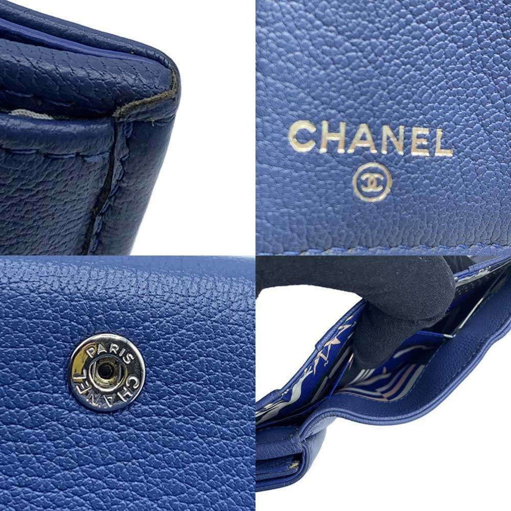 Chanel Navy Leather Wallet (Tri-Fold)