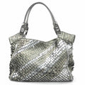 Burberry Metallic Gray Leather Shoulder Bag