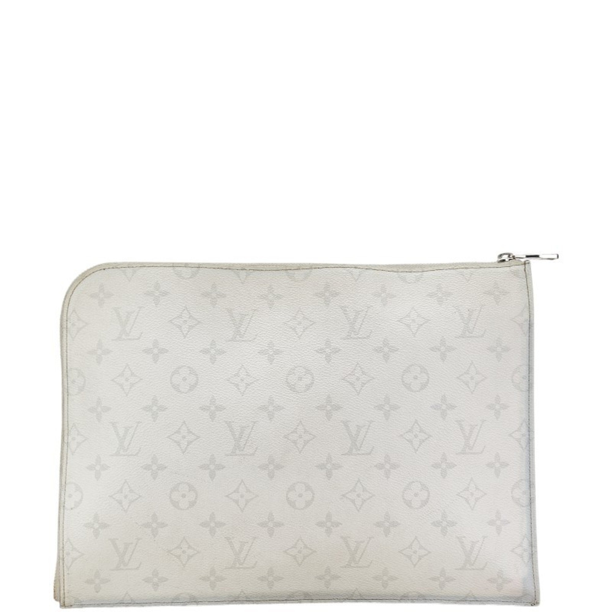 Louis Vuitton Monogram Eclipse Black Monogram Eclipse White Pvc Leather Clutch Bag Pochette
