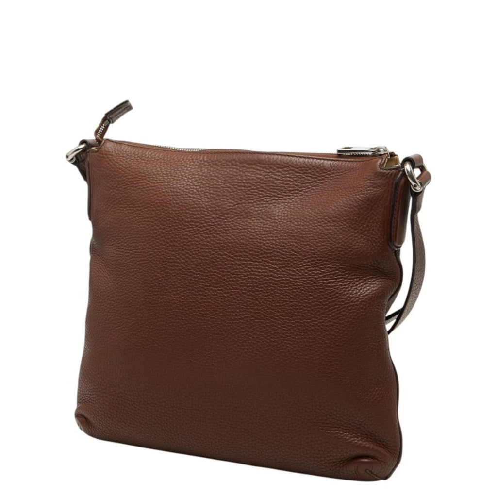 Gucci Brown Leather Shoulder Bag (Pre-Owned)