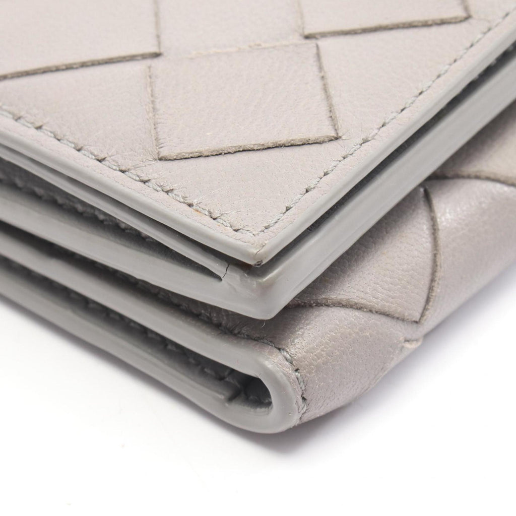 Bottega Veneta Gray Leather Wallet (Tri-Fold)