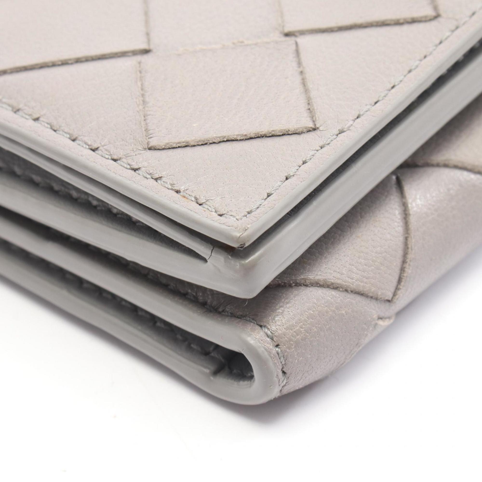 Bottega Veneta Gray Leather Wallet (Tri-Fold)