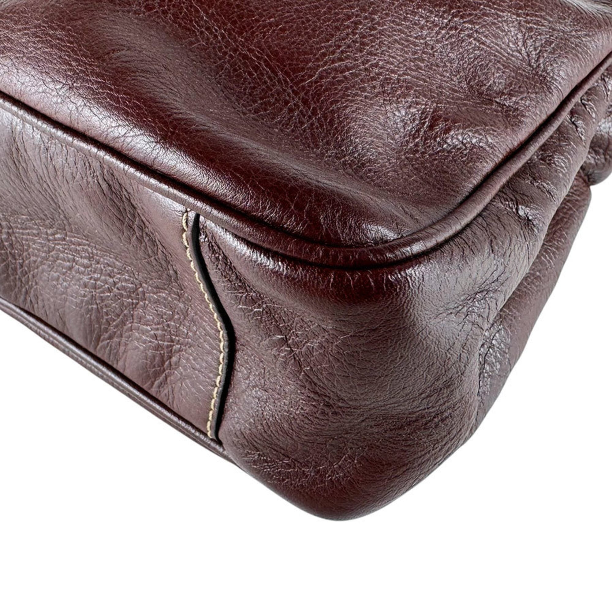 Gucci Brown Leather Shoulder Bag (Pre-Owned)