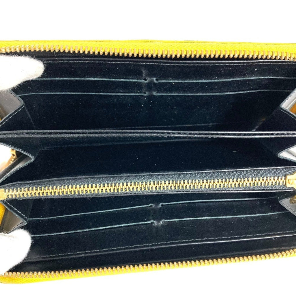 Louis Vuitton Dot Infinity (Yayoi Kusama) Black Yellow Patent Leather Long Wallet