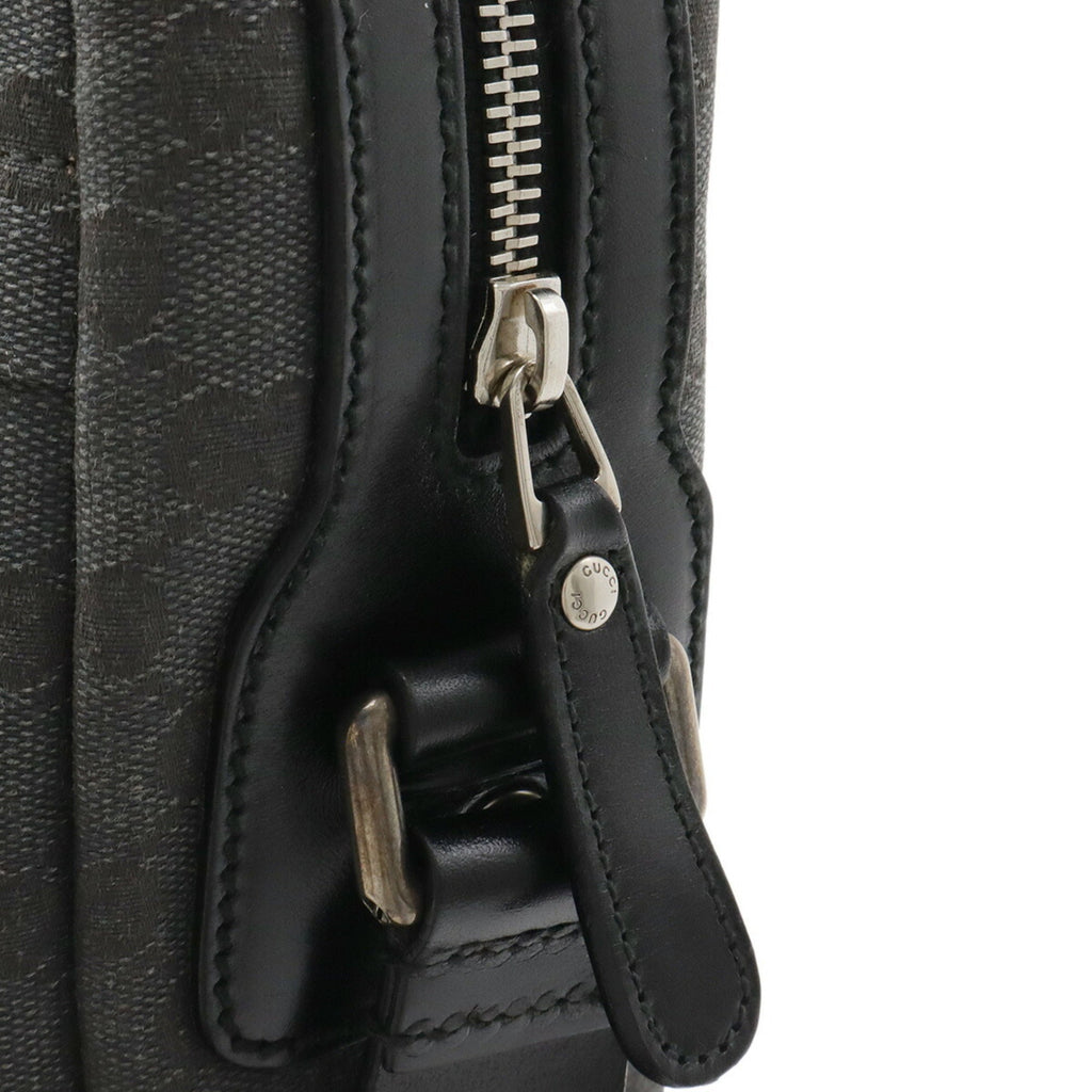 Gucci Gg Canvas Black Dark Gray Gg Canvas Handbag Shoulder Bag (Pre-Owned)
