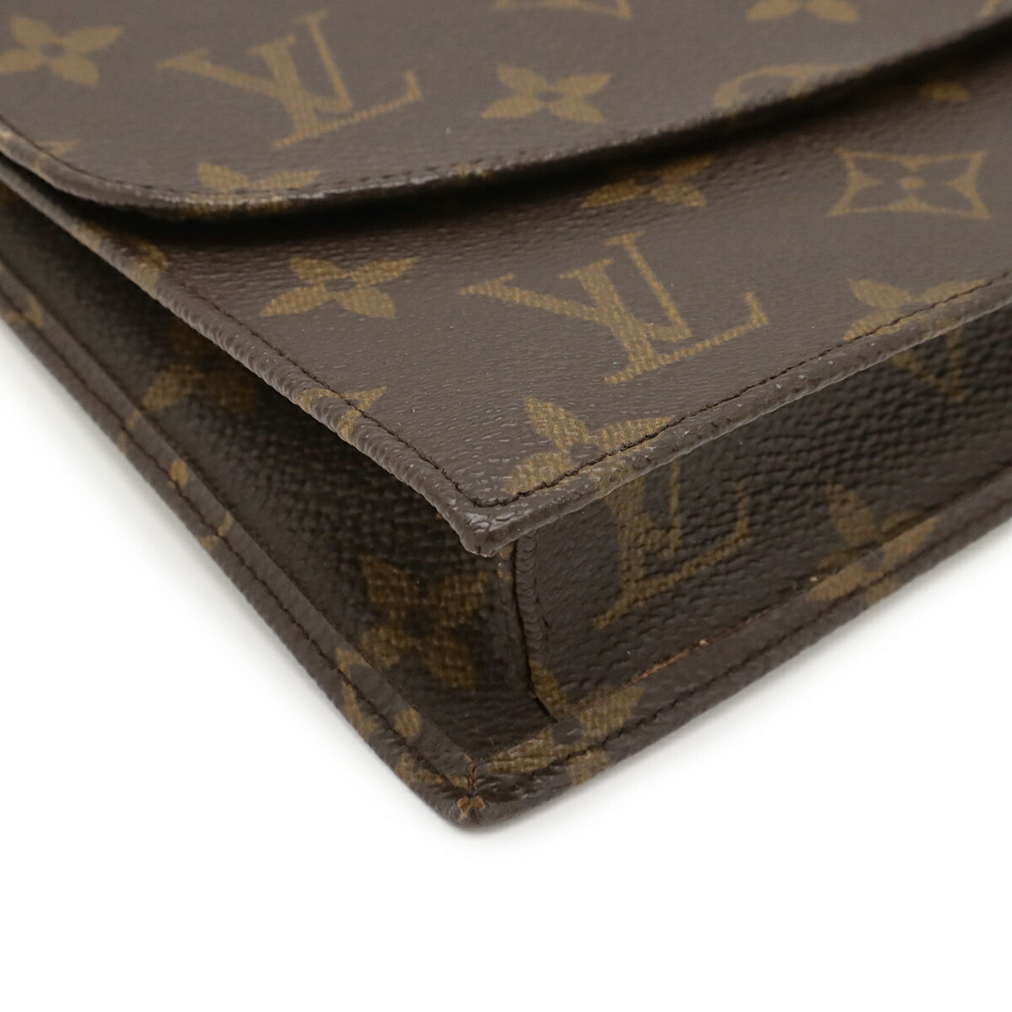 Louis Vuitton Brown Monogram Monogram Clutch Bag Pochette Pouch