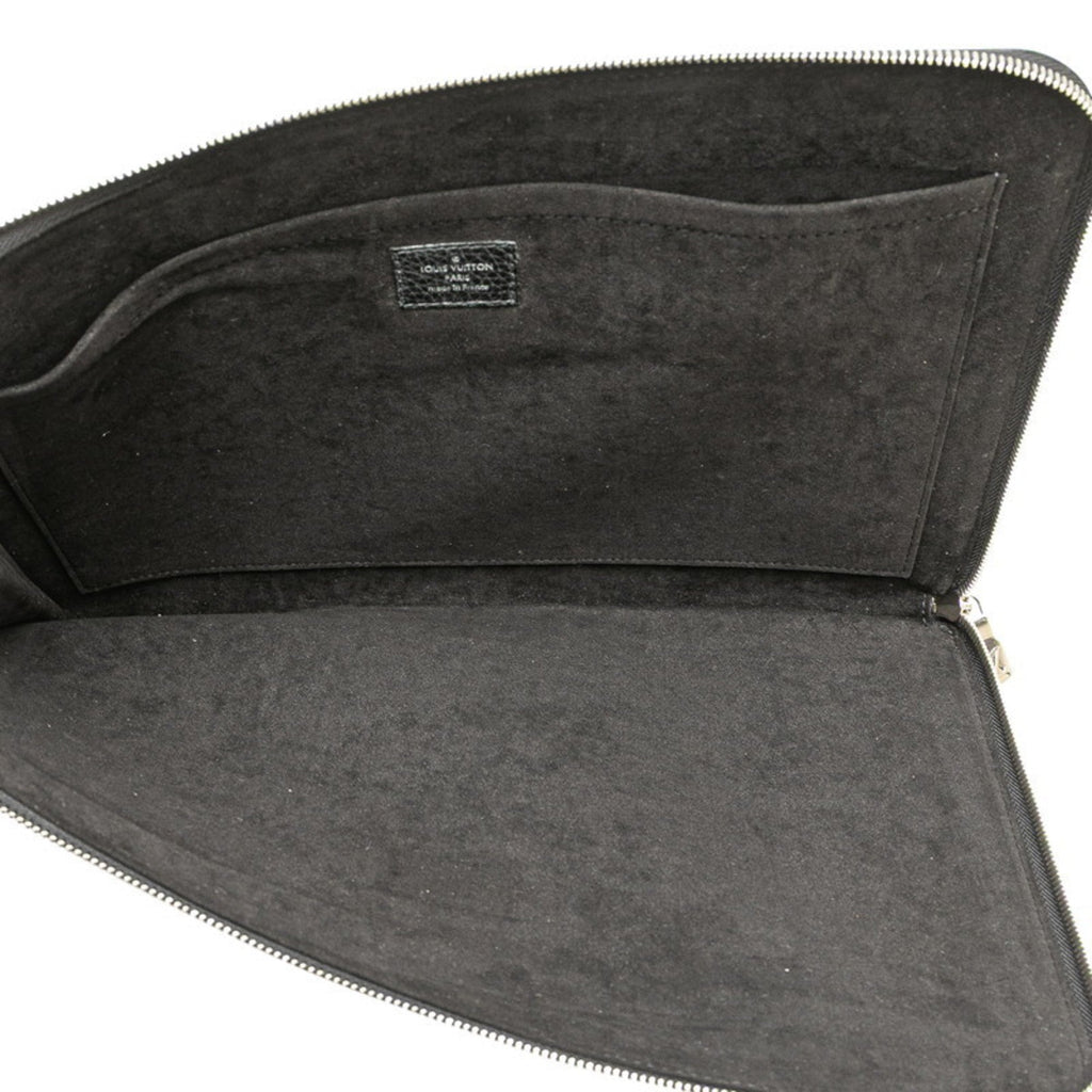 Louis Vuitton Taurillon Black Noir Leather Clutch Bag Pochette