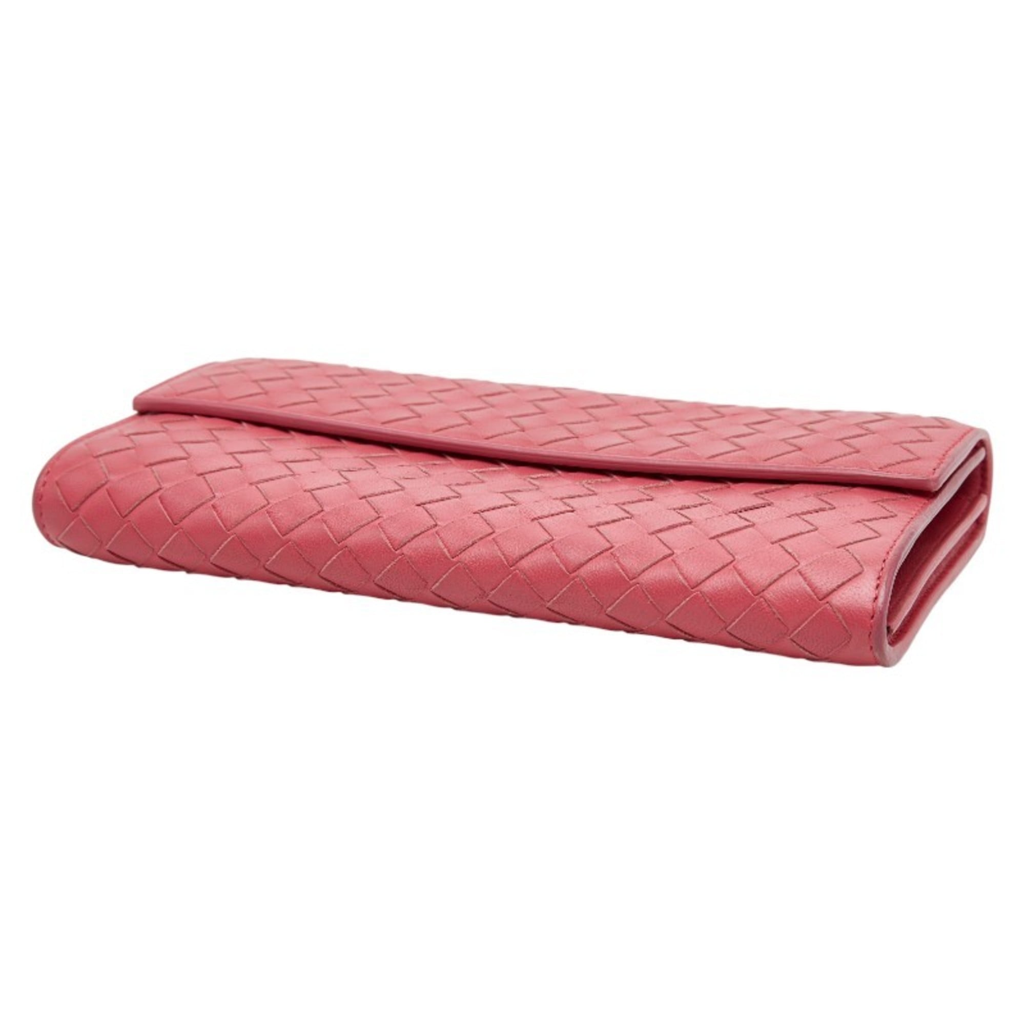 Bottega Veneta Pink Leather Long Wallet (Tri-Fold)