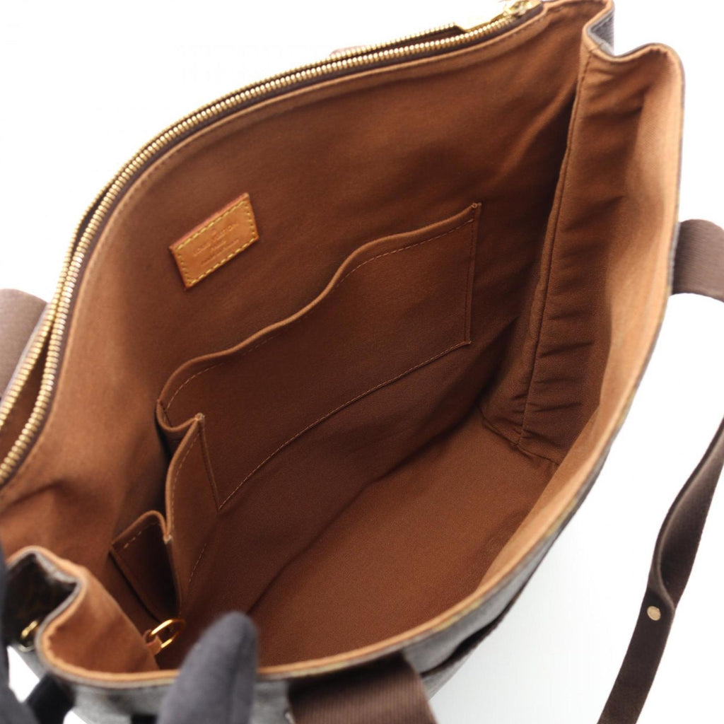 Louis Vuitton Monogram Brown Coated Canvas Leather Tote Bag