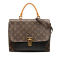 Louis Vuitton Black Brown Pvc Leather Handbag Shoulder Bag