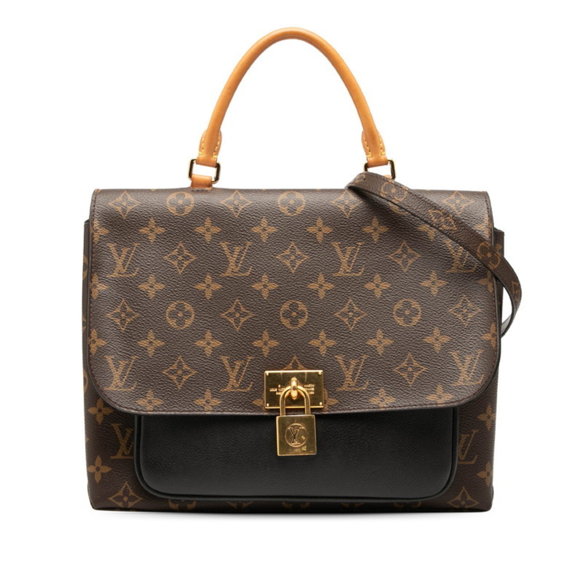 Louis Vuitton Black Brown Pvc Leather Handbag Shoulder Bag