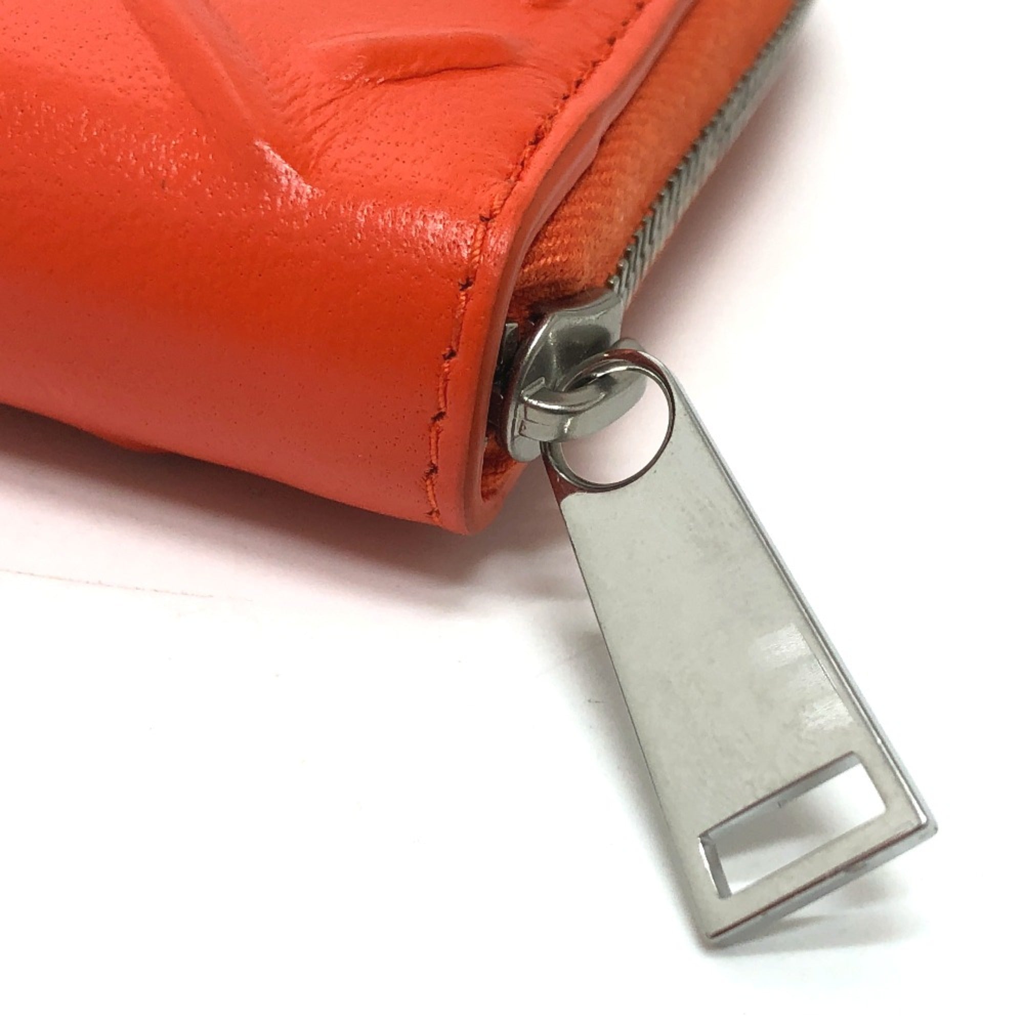 Bottega Veneta Orange Leather Long Wallet (Bi-Fold)