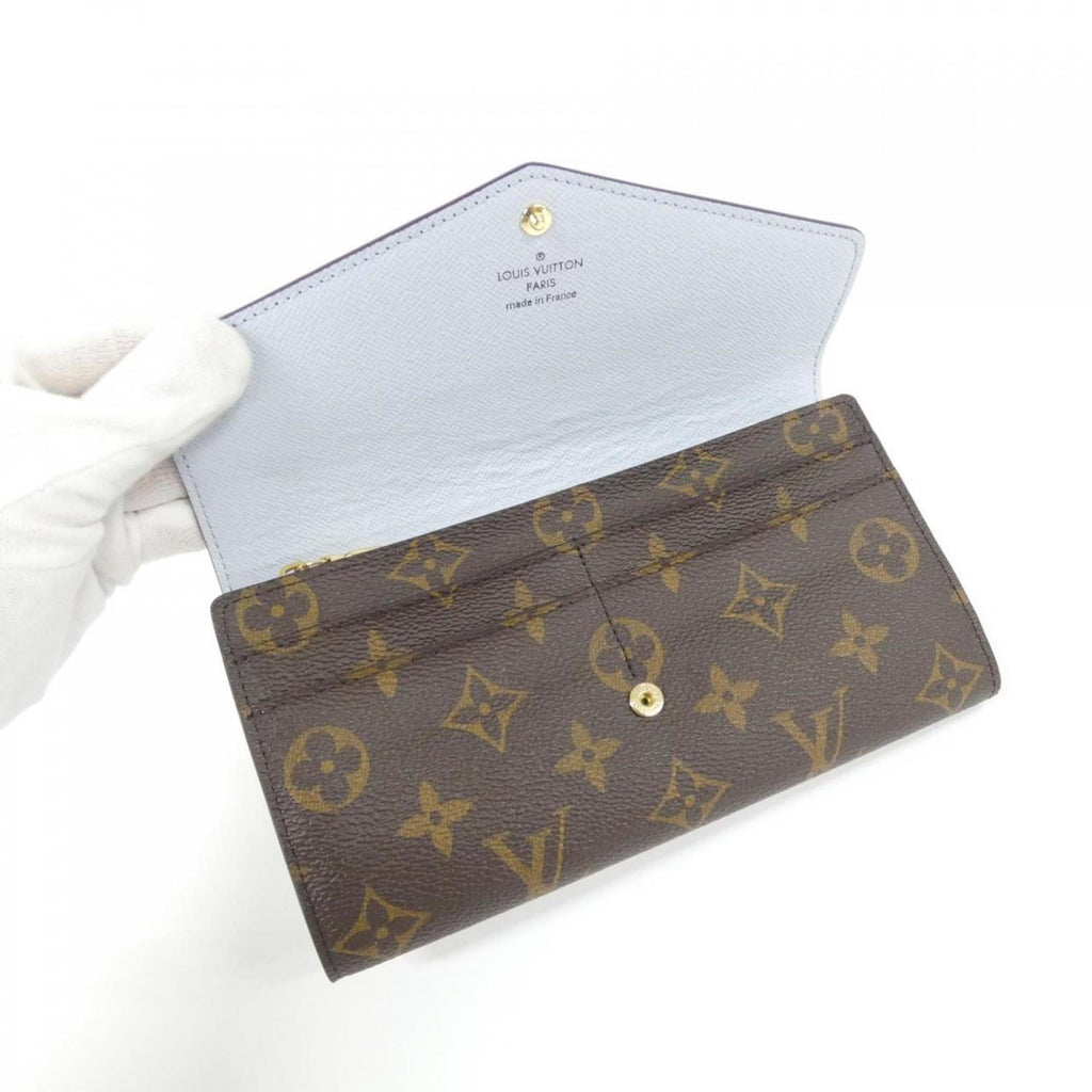 Louis Vuitton Monogram Blue Marron Coated Canvas Long Wallet