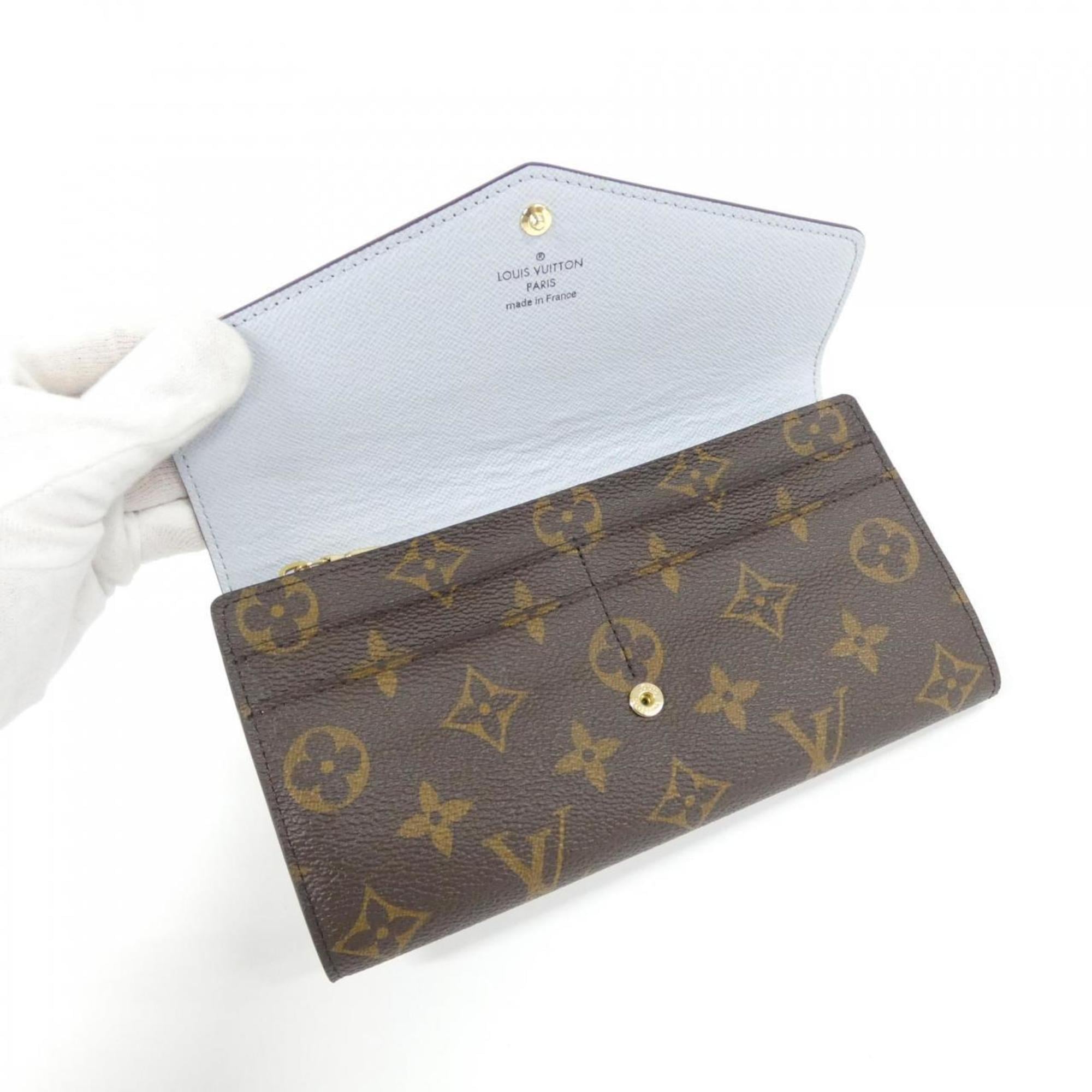 Louis Vuitton Monogram Blue Marron Coated Canvas Long Wallet