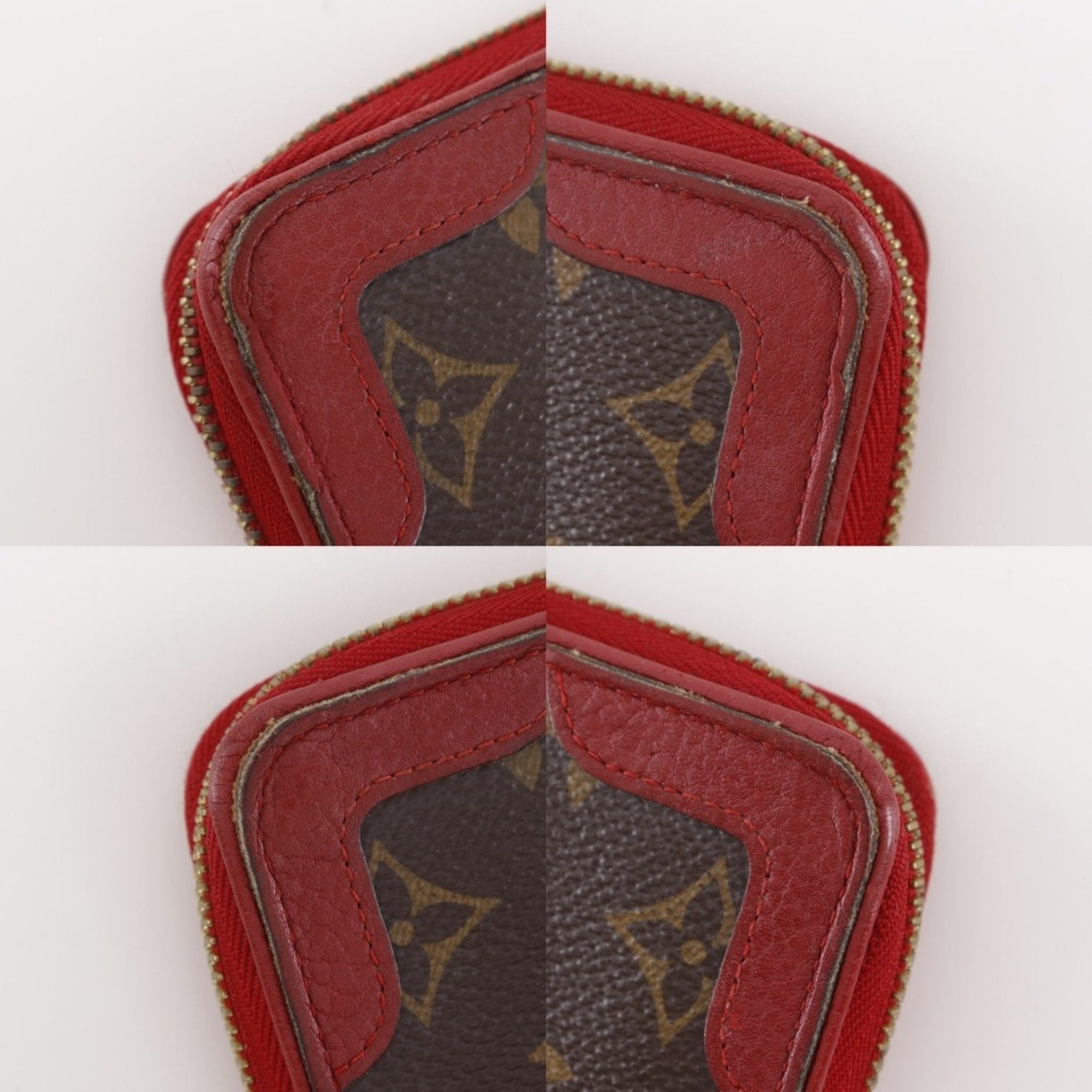 Louis Vuitton Monogram Brown Cerise Red Color Monogram Long Wallet