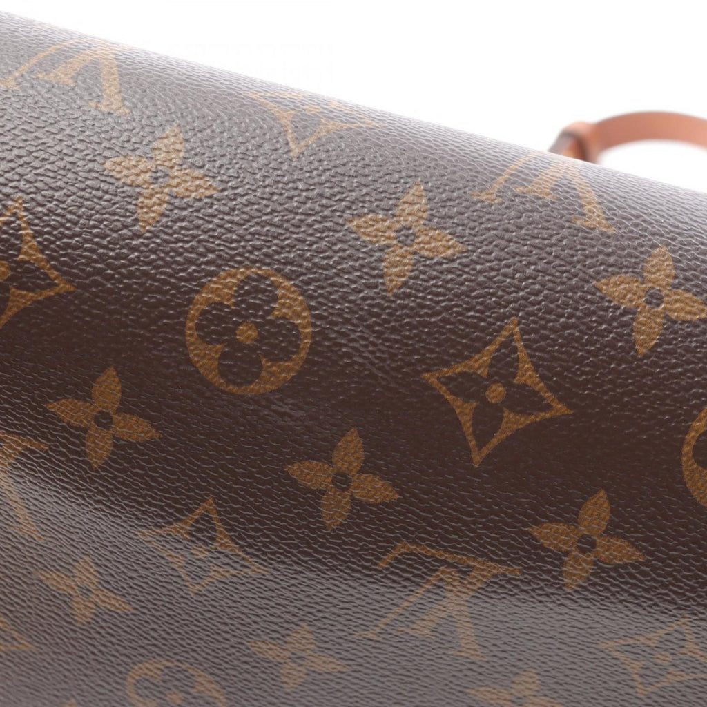Louis Vuitton Beige Brown Coated Canvas Leather Shoulder Bag