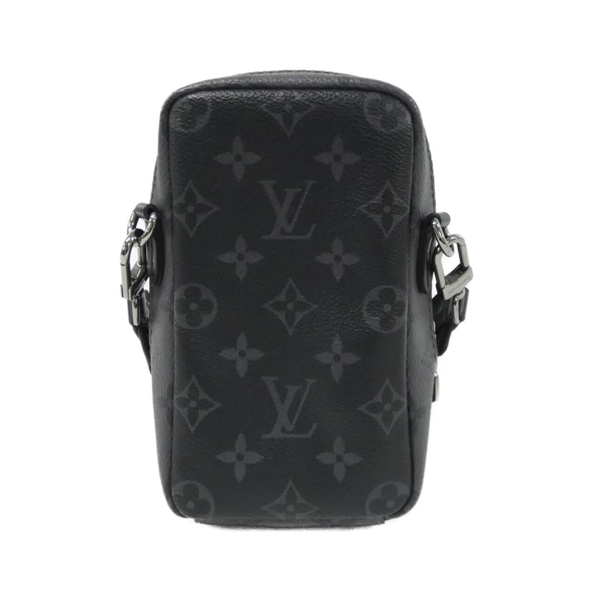 Louis Vuitton Black Coated Canvas Handbag Pouch Shoulder Bag