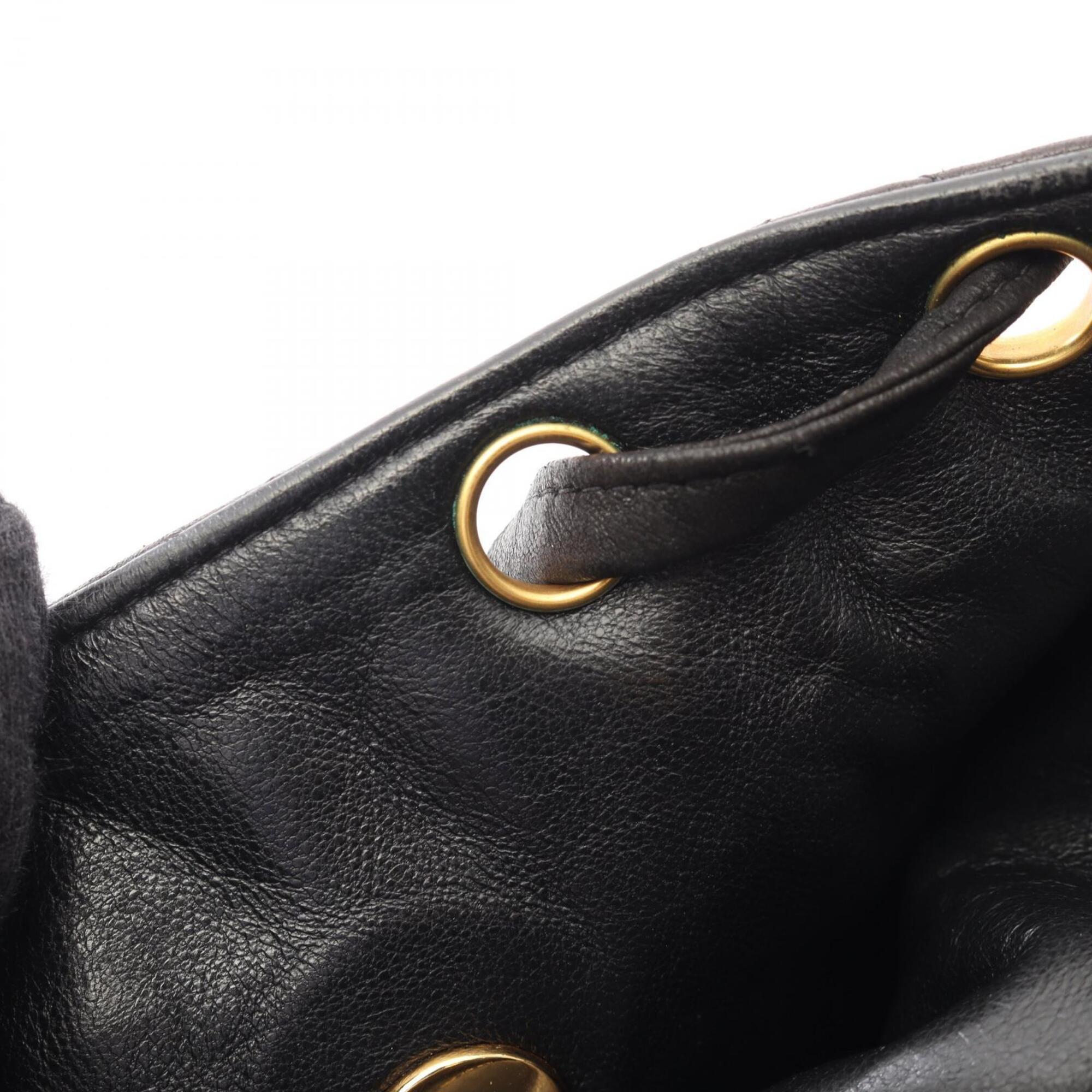 Chanel Black Leather Backpack Handbag