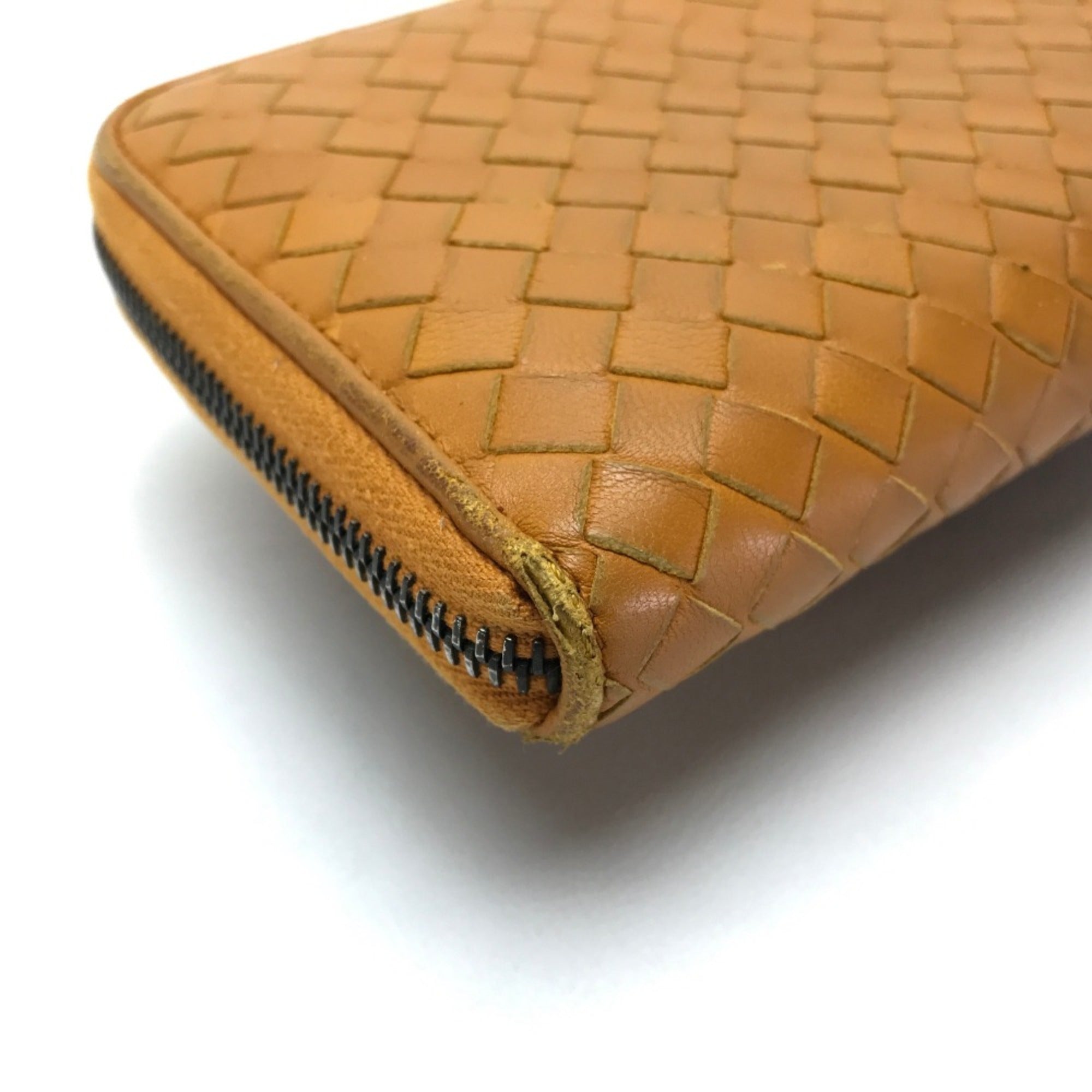 Bottega Veneta Orange Leather Long Wallet (Bi-Fold)