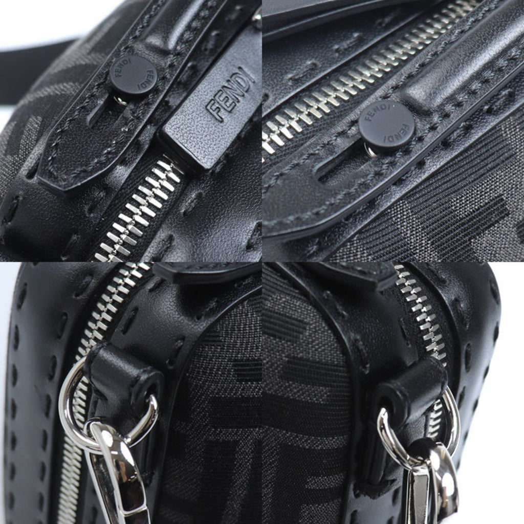 Fendi Black Canvas Leather Shoulder Bag