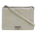 Chanel White Leather Shoulder Bag