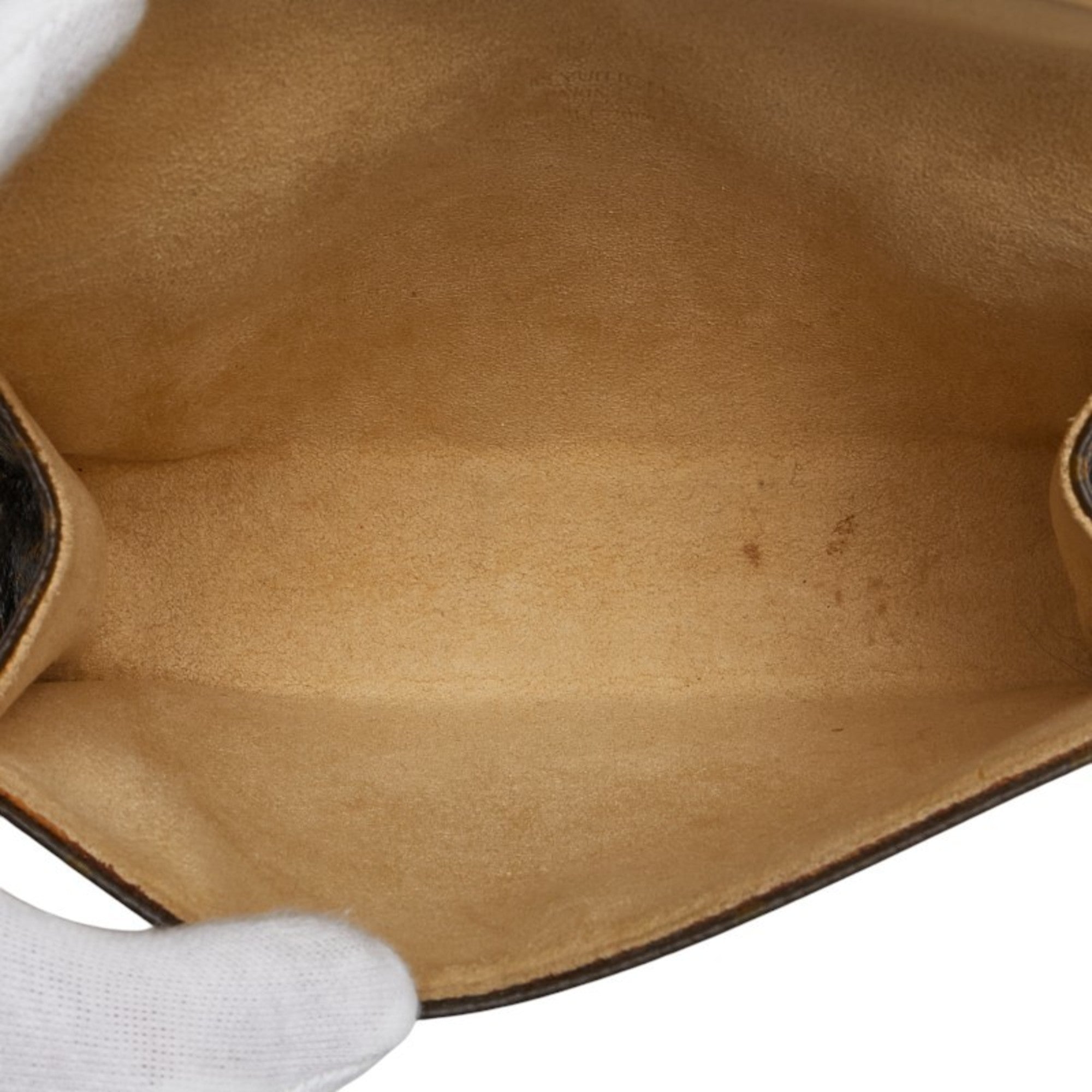 Louis Vuitton Brown Pvc Leather Pochette Sling Bag