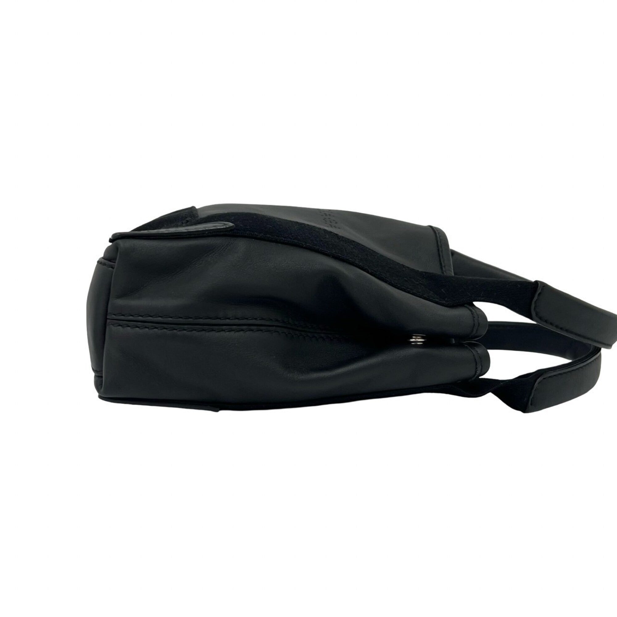 Balenciaga Black Leather Handbag Pouch Shoulder