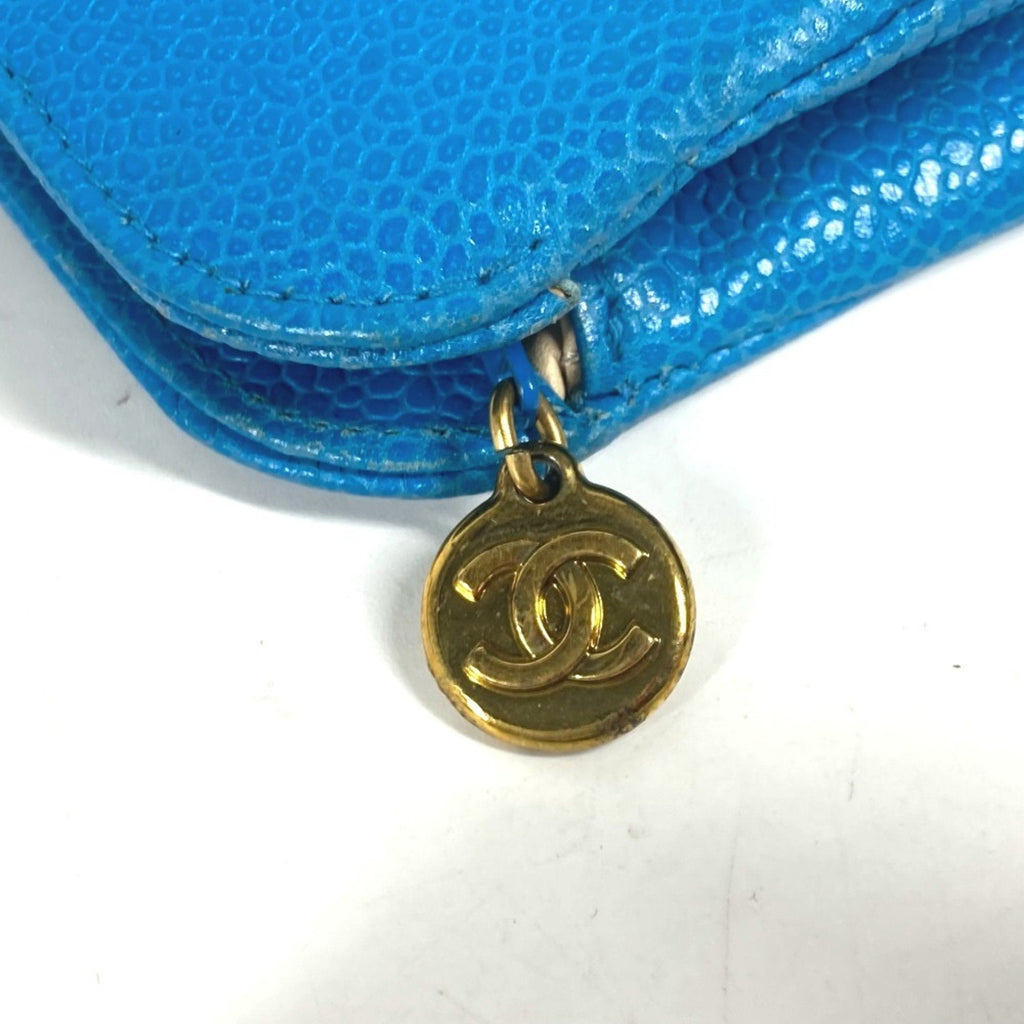 Chanel Blue Caviar Leather Pouch
